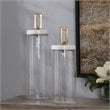 Uttermost Hayworth Seeded Glass and Marble Containers in White (Set of 2)