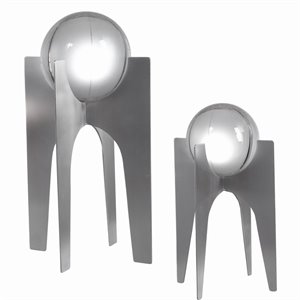 uttermost ellianna sculpture in plated silver (set of 2)