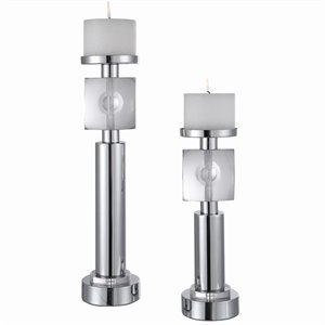 uttermost kyrie candleholder in polished nickel (set of 2)