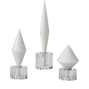 uttermost alize stone sculpture in white (set of 3)