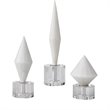 Uttermost Alize Coastal Stone and Crystal Sculpture in White (Set of 3)