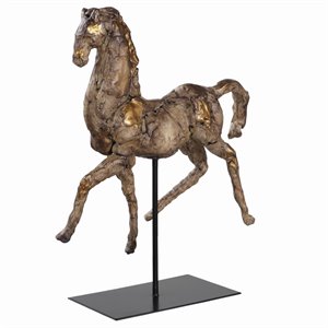 Uttermost Caballo Polyresin and Iron Dorado Horse Sculpture in Aged Silver