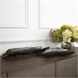 Uttermost Caryn Contemporary Aluminum Tray in Black Nickel (Set of 2)