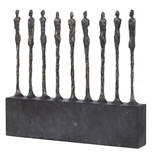 Uttermost Stand Together Polyresin and Iron Figurine in Aged Gold