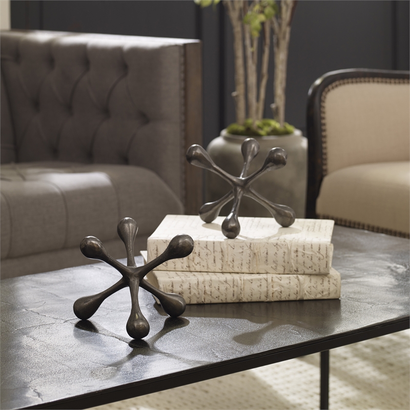 Uttermost Harlan Contemporary Aluminum Objects in Black Nickel/Gray (Set of 2)