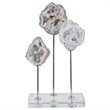 Uttermost Cyrene Contemporary Steel Marble and Crystal Accessory in White