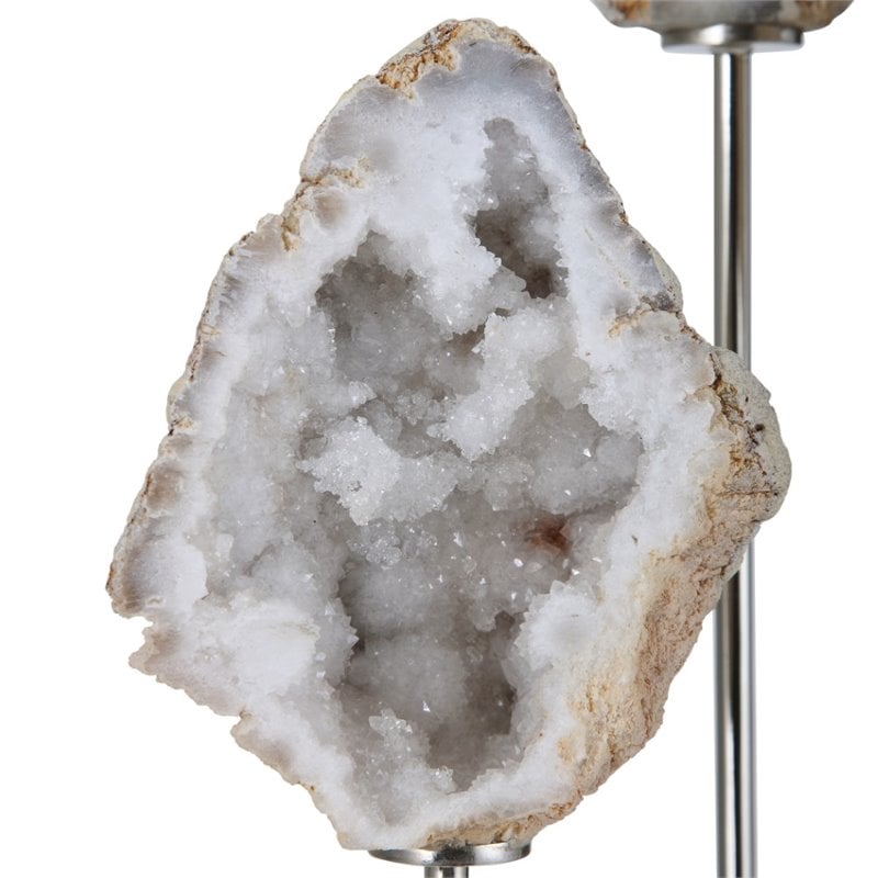 Uttermost Cyrene Contemporary Steel Marble and Crystal Accessory in White