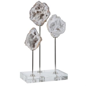 Uttermost Cyrene Contemporary Steel Marble and Crystal Accessory in White