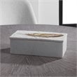 Uttermost Nephele Transitional Polyresin Stone Box in Aged White
