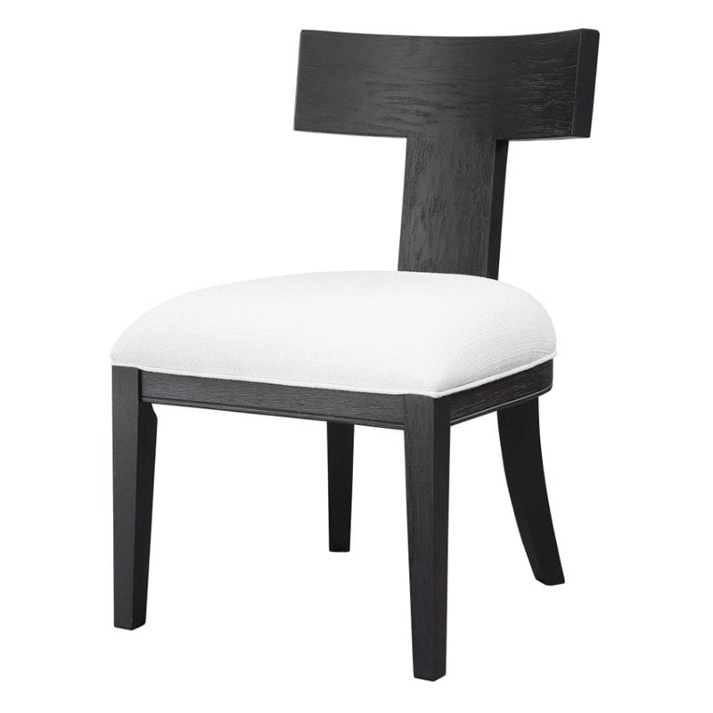 Uttermost Idris Modern Solid Wood and Fabric Armless Chair in Charcoal Black