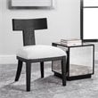 Uttermost Idris Modern Solid Wood and Fabric Armless Chair in Charcoal Black