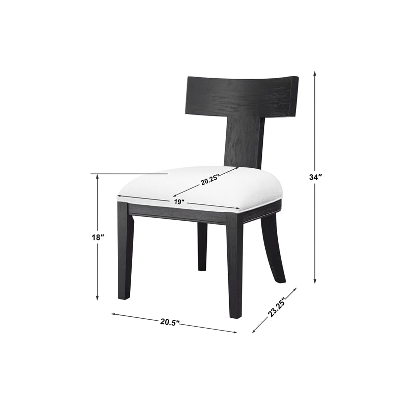 Uttermost Idris Modern Solid Wood and Fabric Armless Chair in Charcoal Black