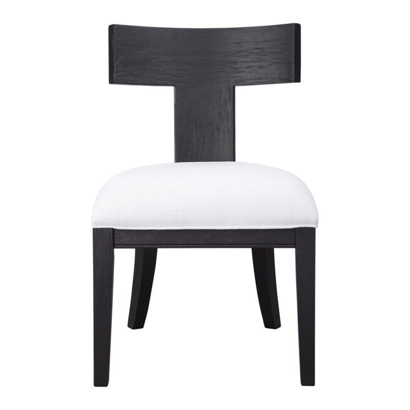 Uttermost Idris Modern Solid Wood and Fabric Armless Chair in Charcoal Black