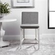 Uttermost Brazos Contemporary Wood and Fabric Counter Stool in Aged White