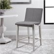 Uttermost Brazos Contemporary Wood and Fabric Counter Stool in Aged White