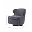 Uttermost Biscay Wood Iron and Fabric Swivel Chair in Charcoal Gray
