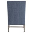 Uttermost Galiot Coastal Wood and Fabric Wingback Accent Chair in Blue and White