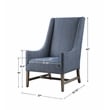 Uttermost Galiot Coastal Wood and Fabric Wingback Accent Chair in Blue and White