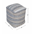 Uttermost Mesick Coastal Wool Hemp and Cotton Handwoven Pouf in Light Gray