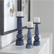 Uttermost Cassiopeia Glass Candleholder in Midnight Blue (Set of 3)