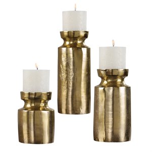 uttermost amina candleholder in antique brass (set of 3)