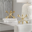 Uttermost Harlan Contemporary Aluminum Objects in Brass (Set of 2)