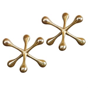 Uttermost Harlan Contemporary Aluminum Objects in Brass (Set of 2)