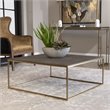 Uttermost Trebon Modern Faux Shagreen and MDF Coffee Table in Brushed Brass