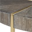 Uttermost Taja Round Stainless Steel and Wood Accent Table in Brushed Brass