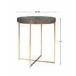 Uttermost Taja Round Stainless Steel and Wood Accent Table in Brushed Brass