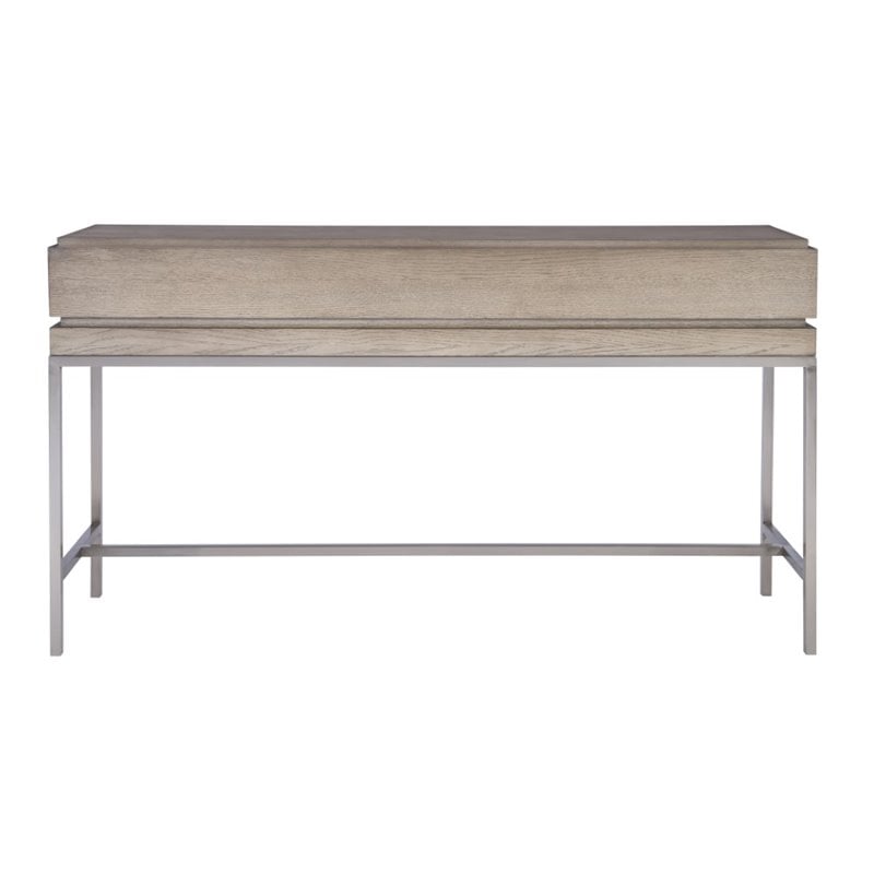 Uttermost Kamala Oak MDF and Stainless Steel Console Table in Mushroom Gray