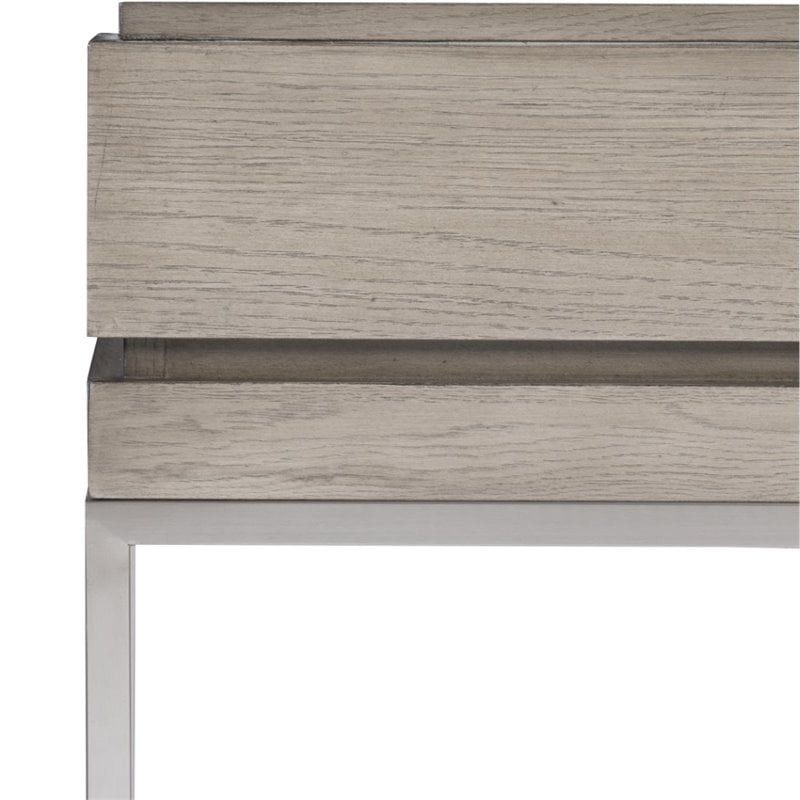 Uttermost Kamala Oak MDF and Stainless Steel Console Table in Mushroom Gray