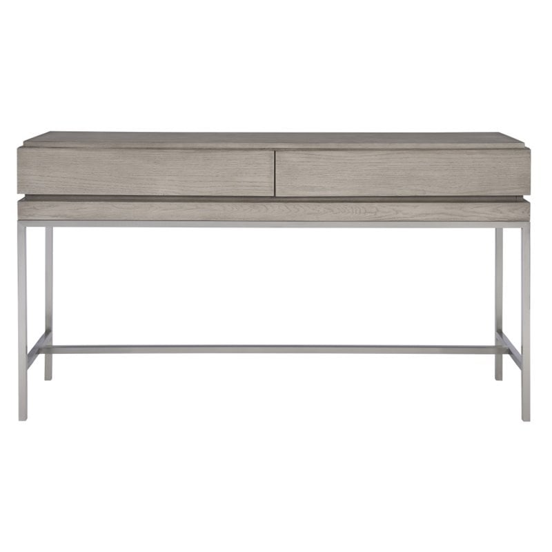 Uttermost Kamala Oak MDF and Stainless Steel Console Table in Mushroom Gray
