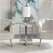 Uttermost Arnaut Steel and MDF Wood Accent Table in Milk White