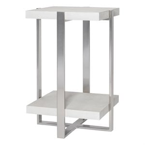 Uttermost Arnaut Steel and MDF Wood Accent Table in Milk White