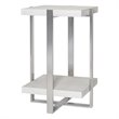 Uttermost Arnaut Steel and MDF Wood Accent Table in Milk White