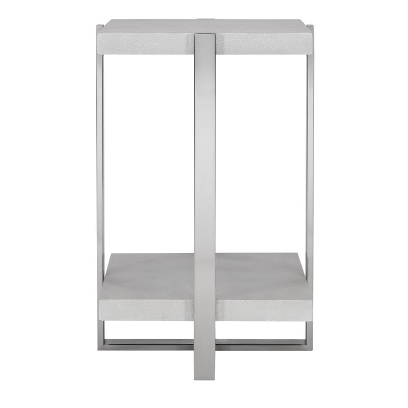 Uttermost Arnaut Steel and MDF Wood Accent Table in Milk White