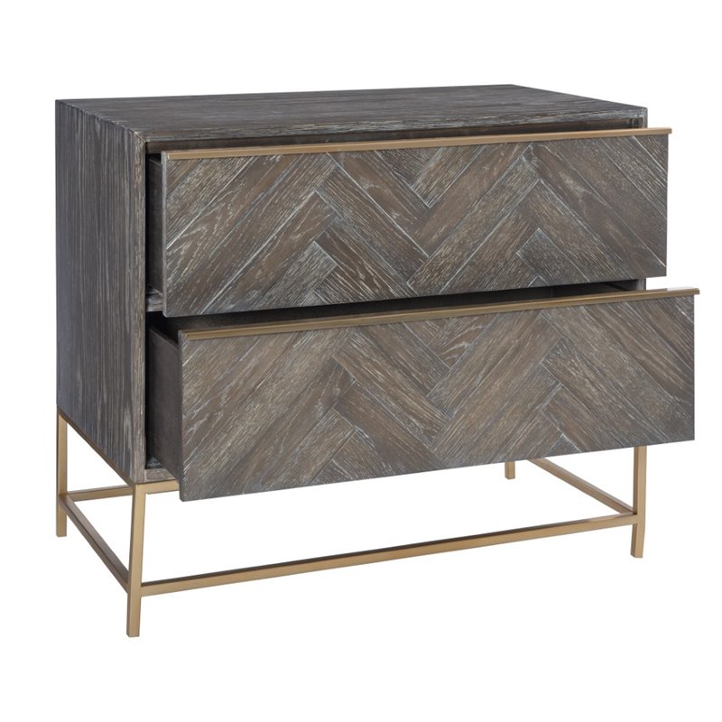 Uttermost Armistead MDF Wood and Steel Drawer Chest in Dark Walnut