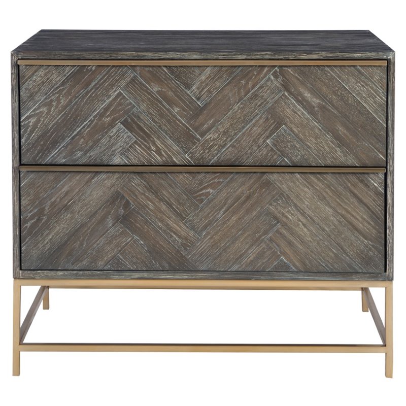 Uttermost Armistead MDF Wood and Steel Drawer Chest in Dark Walnut