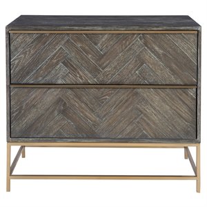 Uttermost Armistead MDF Wood and Steel Drawer Chest in Dark Walnut