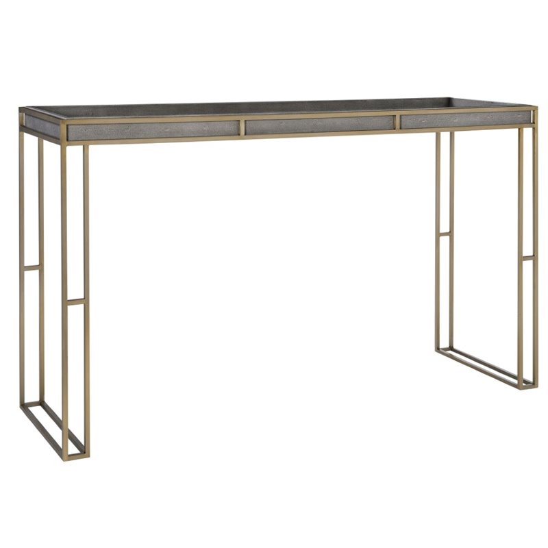 Uttermost Cardew Modern PU Steel and MDF Console Table in Charcoal Gray
