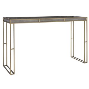 Uttermost Cardew Modern PU Steel and MDF Console Table in Charcoal Gray
