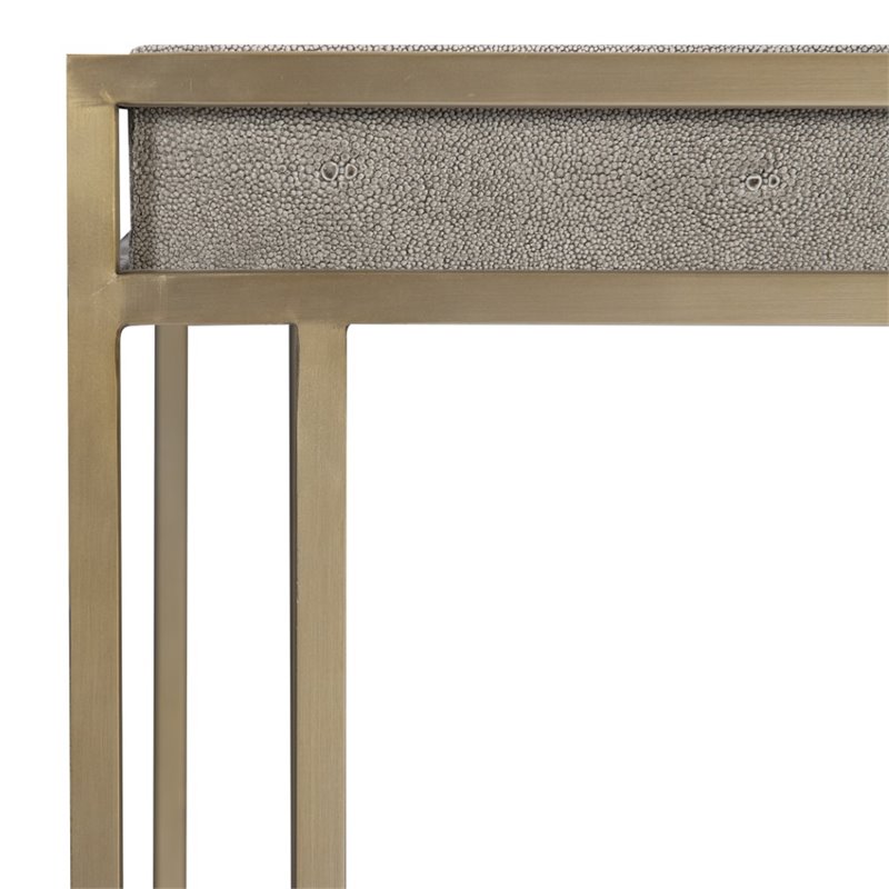 Uttermost Cardew Modern PU Steel and MDF Console Table in Charcoal Gray