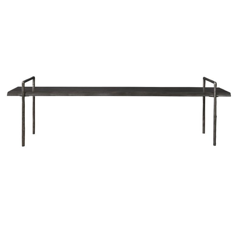 Uttermost Chandos Modern Iron and Wood Bench in Dark Gray/Silver