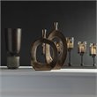 Uttermost Kyler Contemporary Aluminum Textured Vase in Bronze (Set of 2)