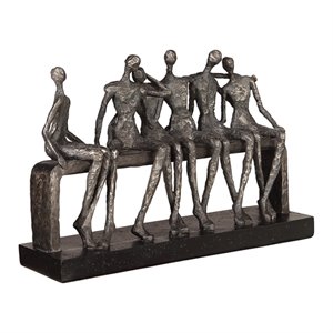 Uttermost Camaraderie Contemporary Resin Figurine in Aged Silver/Black