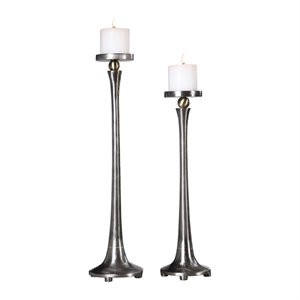uttermost aliso cast iron candleholder in gold (set of 2)