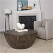 Uttermost Lark Round Transitional Wood Coffee Table in Aged Walnut