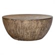 Uttermost Lark Round Transitional Wood Coffee Table in Aged Walnut