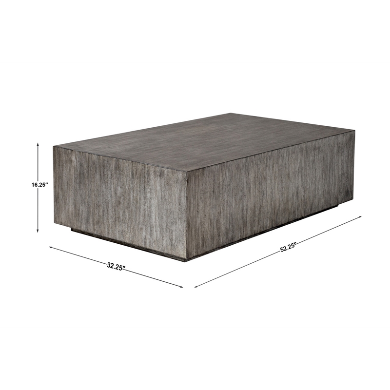 Uttermost Kareem Modern MDF Wood Coffee Table in Metallic Gray